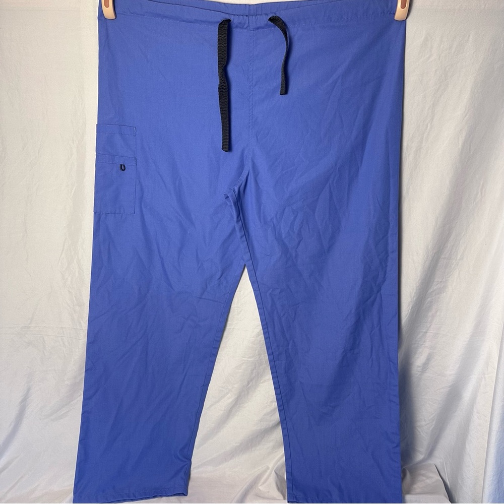 Scrubfinity Women’s Scrub Pants – Large – Ceil Blue – Drawstring – Cargo Pockets